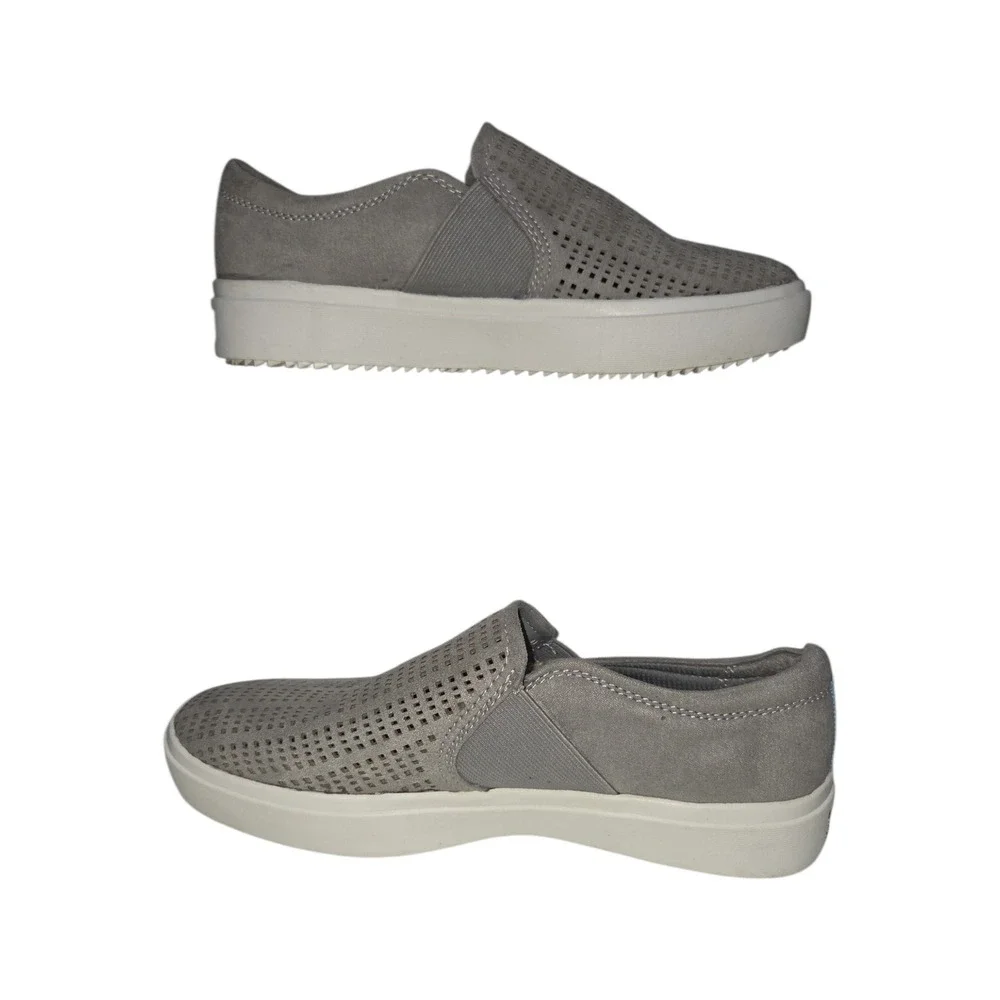 Dr. Scholls Wander Up Womens Grey Perforated Slip On Sneakers Shoes Size 6.5M